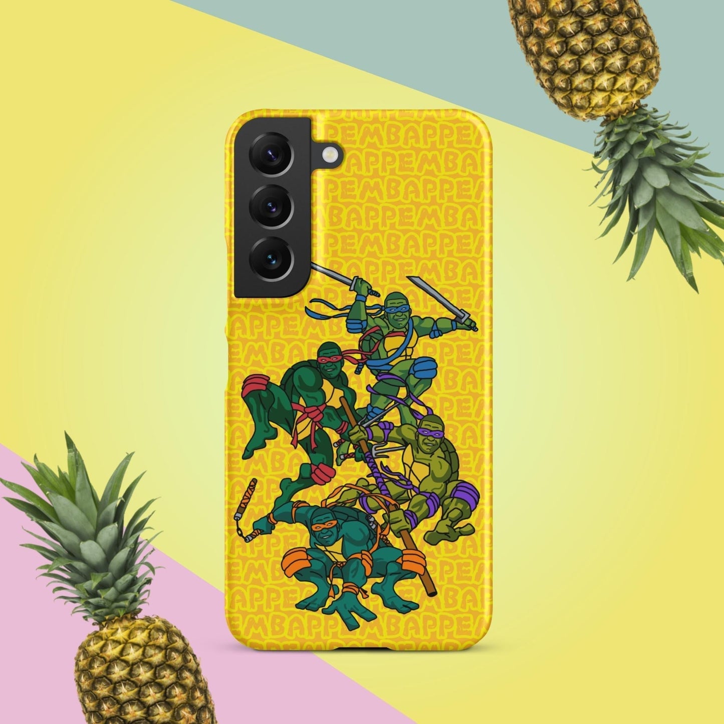 Kylian Mbappe Ninja Turtles funny football/ soccer meme Snap case for Samsung® yellow Matte Samsung Galaxy S22 Mobile Phone Cases Football Kylian Mbappe Ninja Turtles PSG Real Madrid Next Cult Brand