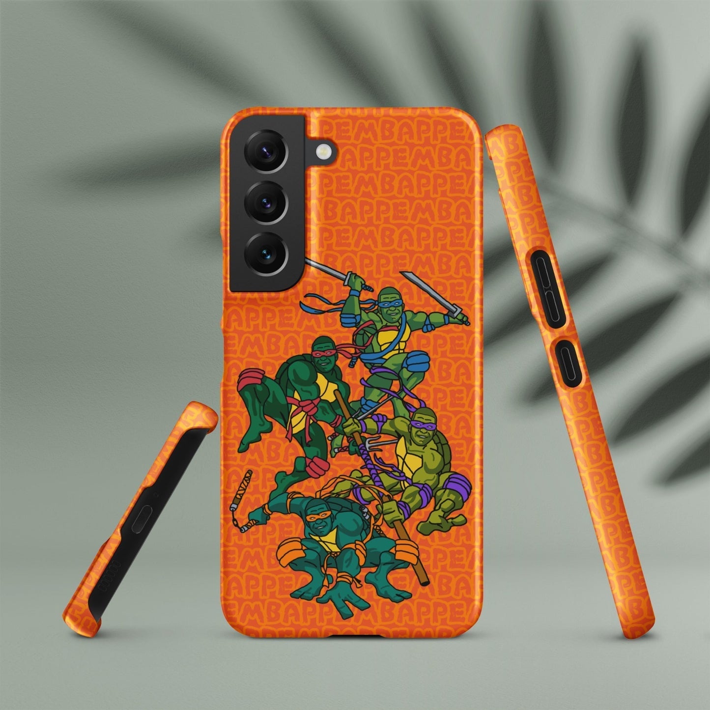 Kylian Mbappe Ninja Turtles funny football/ soccer meme Snap case for Samsung® orange Matte Samsung Galaxy S22 Mobile Phone Cases Football Kylian Mbappe Ninja Turtles PSG Real Madrid Next Cult Brand