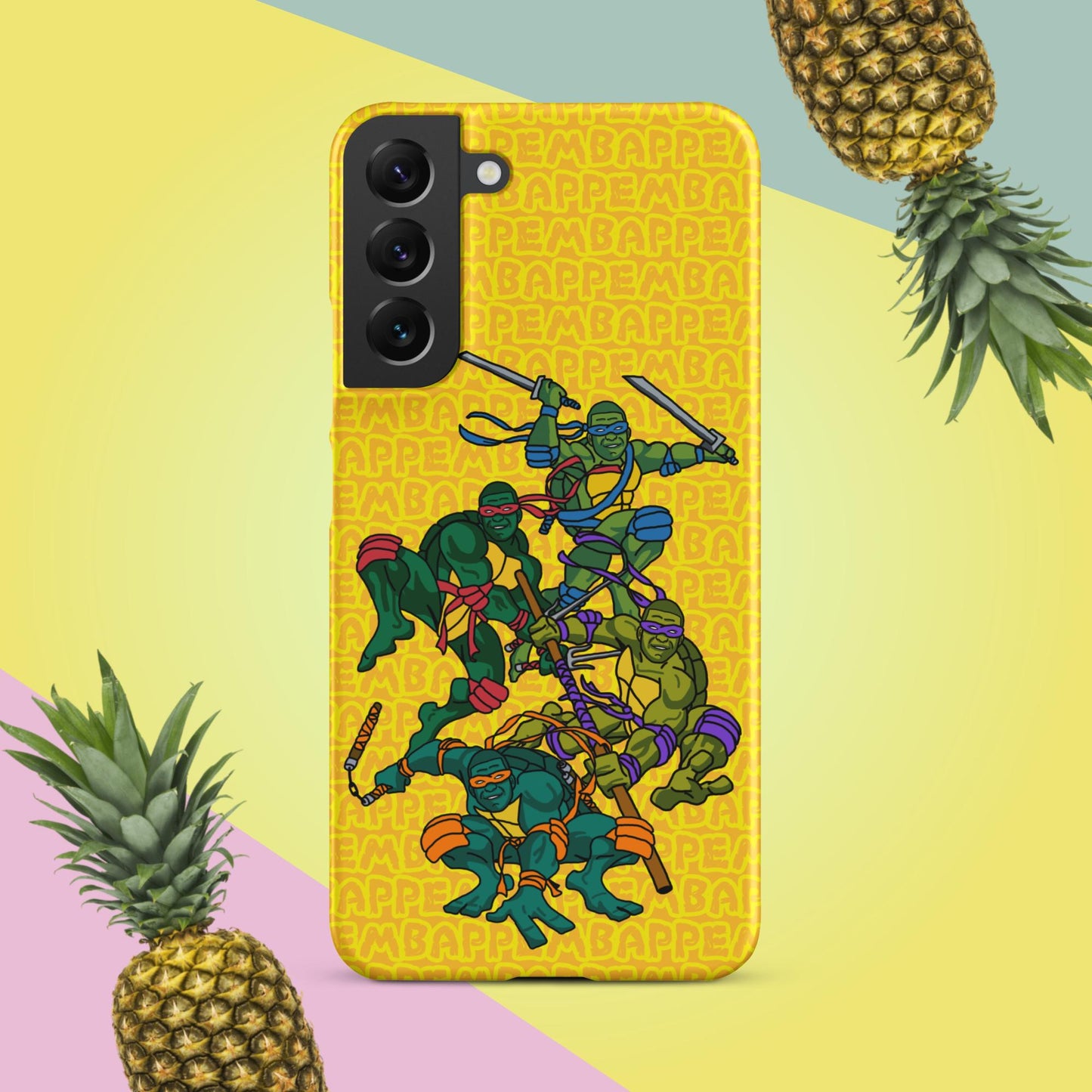 Kylian Mbappe Ninja Turtles funny football/ soccer meme Snap case for Samsung® yellow Matte Samsung Galaxy S22 Plus Mobile Phone Cases Football Kylian Mbappe Ninja Turtles PSG Real Madrid Next Cult Brand