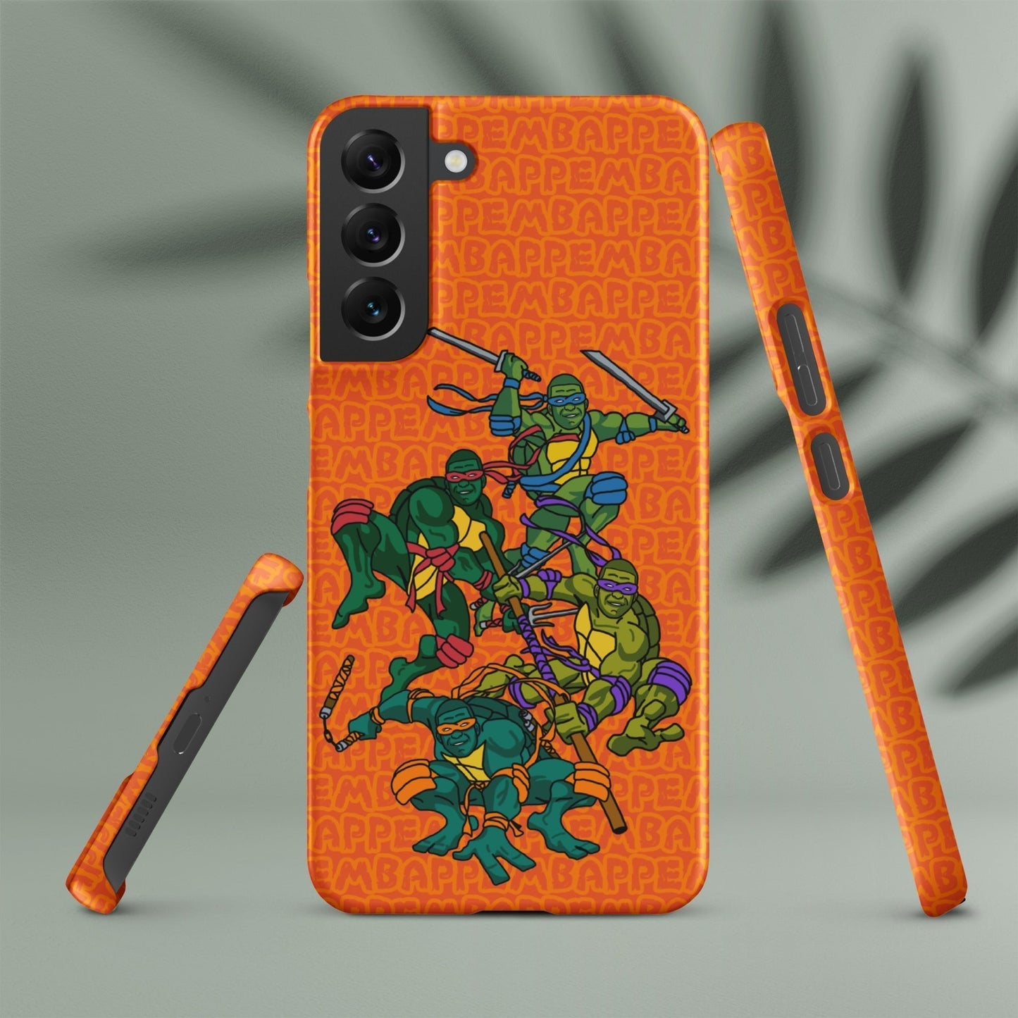 Kylian Mbappe Ninja Turtles funny football/ soccer meme Snap case for Samsung® orange Matte Samsung Galaxy S22 Plus Mobile Phone Cases Football Kylian Mbappe Ninja Turtles PSG Real Madrid Next Cult Brand