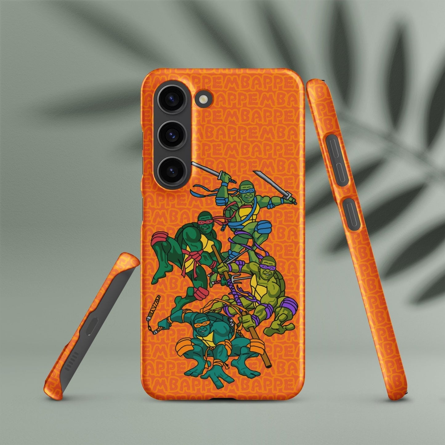 Kylian Mbappe Ninja Turtles funny football/ soccer meme Snap case for Samsung® orange Matte Samsung Galaxy S23 Mobile Phone Cases Football Kylian Mbappe Ninja Turtles PSG Real Madrid Next Cult Brand