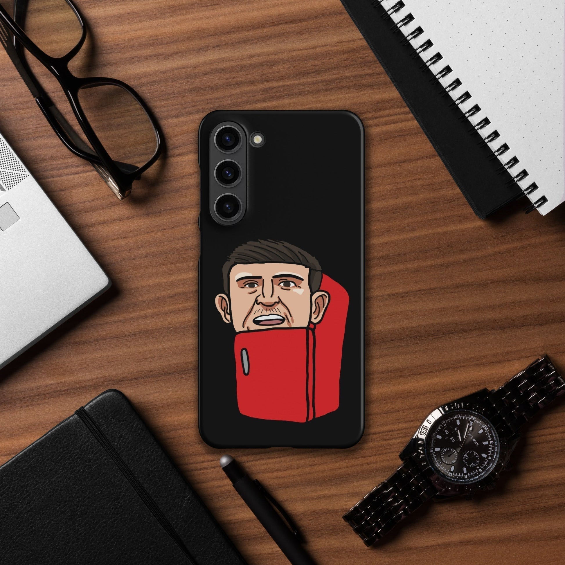 Harry ''The Fridge'' Maguire Snap Case for Samsung® Black Matte Samsung Galaxy S23 Plus Mobile Phone Cases Football Harry Maguire Manchester United The Fridge Next Cult Brand