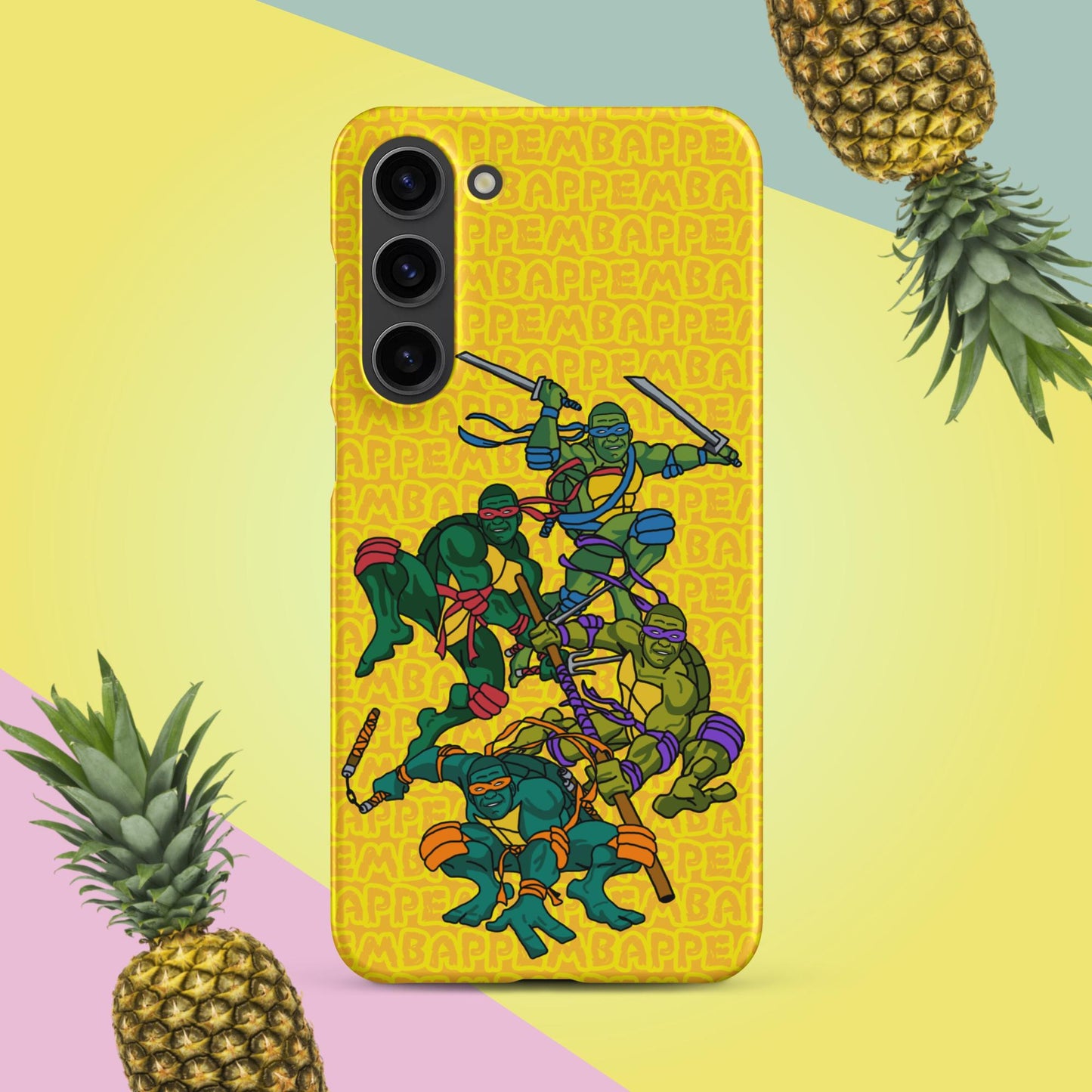 Kylian Mbappe Ninja Turtles funny football/ soccer meme Snap case for Samsung® yellow Matte Samsung Galaxy S23 Plus Mobile Phone Cases Football Kylian Mbappe Ninja Turtles PSG Real Madrid Next Cult Brand