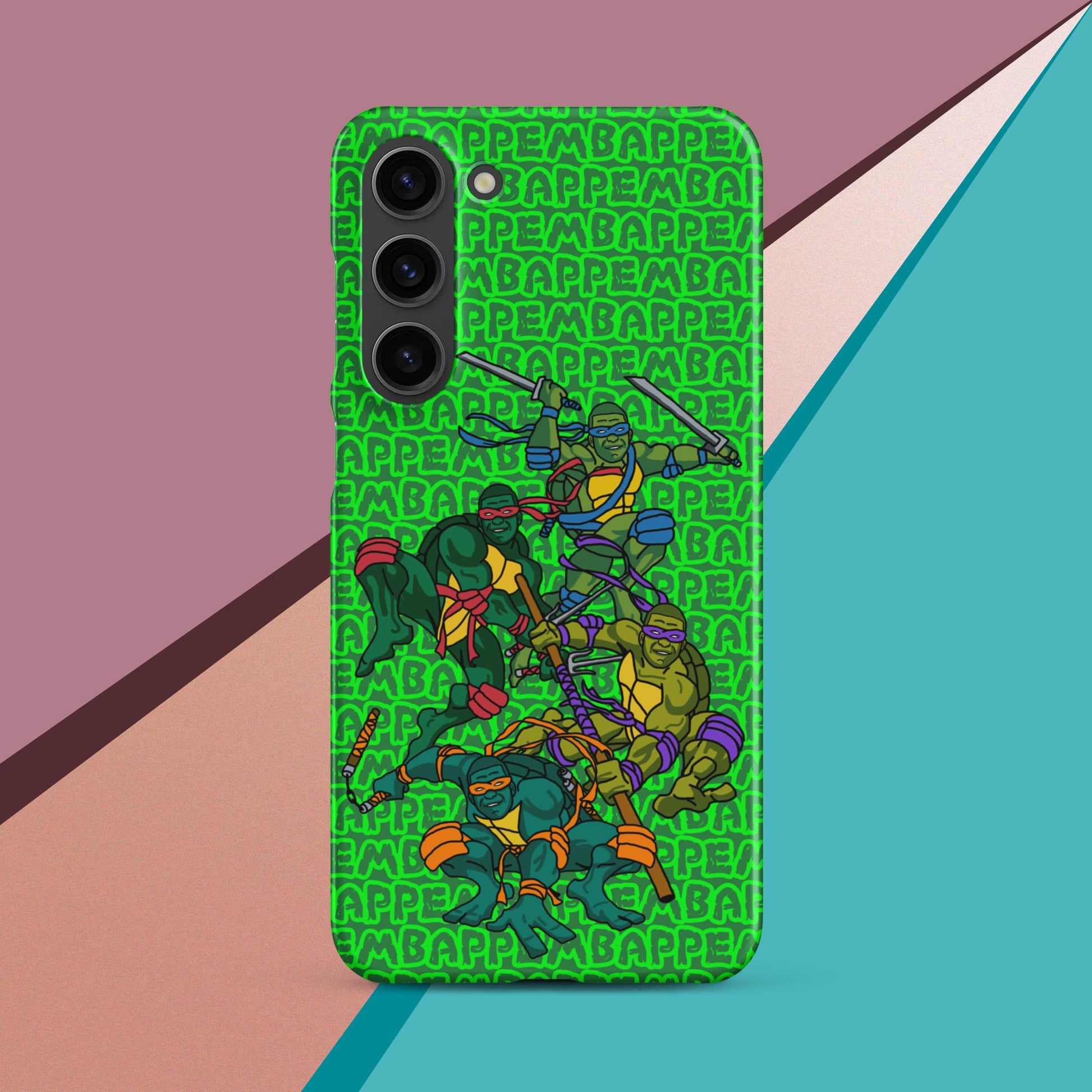 Kylian Mbappe Ninja Turtles funny football/ soccer meme Snap case for Samsung® green Matte Samsung Galaxy S23 Plus Mobile Phone Cases Football Kylian Mbappe Ninja Turtles PSG Real Madrid Next Cult Brand