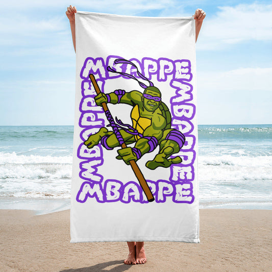 Kylian Mbappe Purple Ninja Turtle Donatello Towel Next Cult Brand Donatello, Football, Kylian Mbappe, Ninja Turtles, PSG