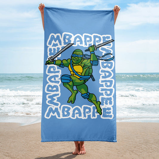 Kylian Mbappe Blue Ninja Turtle Leonardo Towel Next Cult Brand Football, Kylian Mbappe, Leonardo, Ninja Turtles, PSG