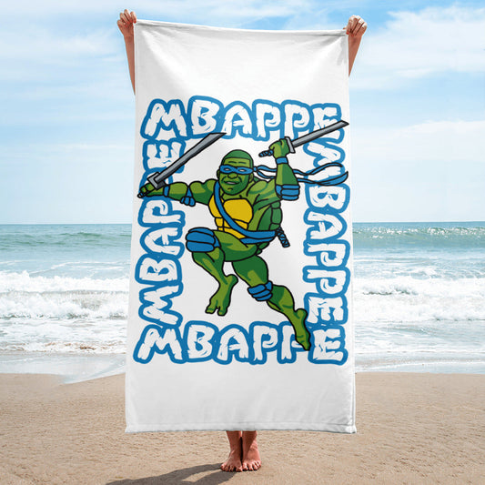 Kylian Mbappe Blue Ninja Turtle Leonardo Towel Next Cult Brand Football, Kylian Mbappe, Leonardo, Ninja Turtles, PSG