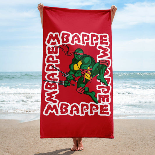 Kylian Mbappe Red Ninja Turtle Raphael Towel Next Cult Brand Football, Kylian Mbappe, Ninja Turtles, PSG, Raphael