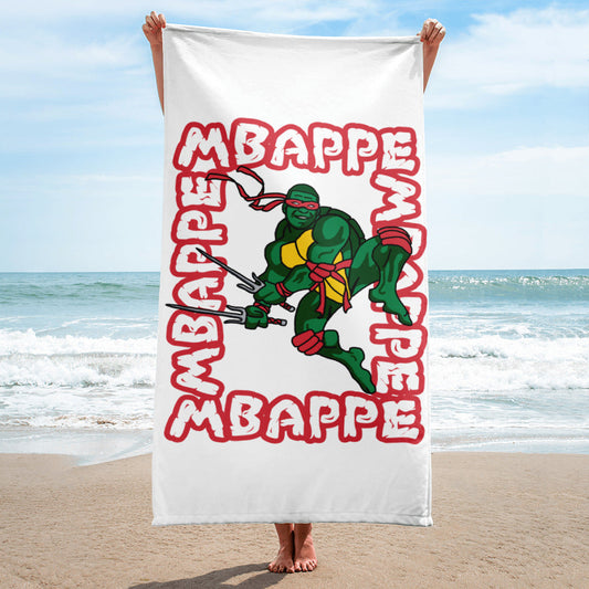 Kylian Mbappe Red Ninja Turtle Raphael Towel Next Cult Brand Football, Kylian Mbappe, Ninja Turtles, PSG, Raphael