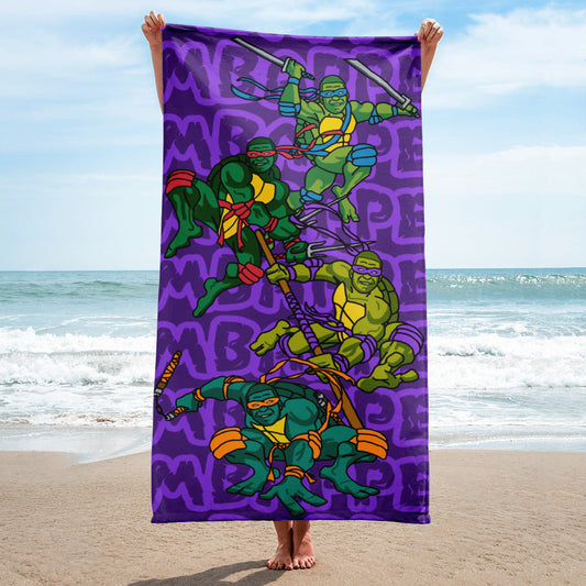 Kylian Mbappe Ninja Turtles funny football/ soccer meme Towel purple Next Cult Brand Football, Kylian Mbappe, Ninja Turtles, PSG