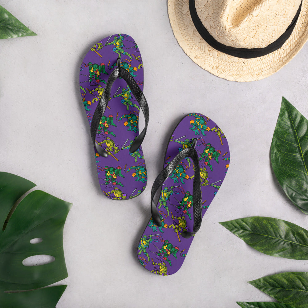 Kylian Mbappe Ninja Turtles funny football/ soccer meme Flip-Flops purple L Flip Flops Football Kylian Mbappe Ninja Turtles PSG Real Madrid Next Cult Brand