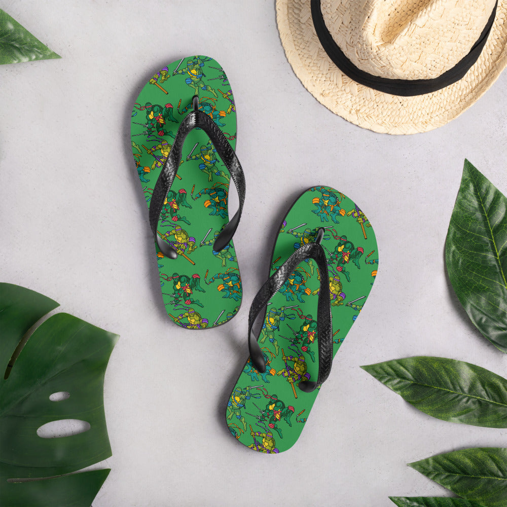 Kylian Mbappe Ninja Turtles funny football/ soccer meme Flip-Flops green Flip Flops Football Kylian Mbappe Ninja Turtles PSG Real Madrid Next Cult Brand