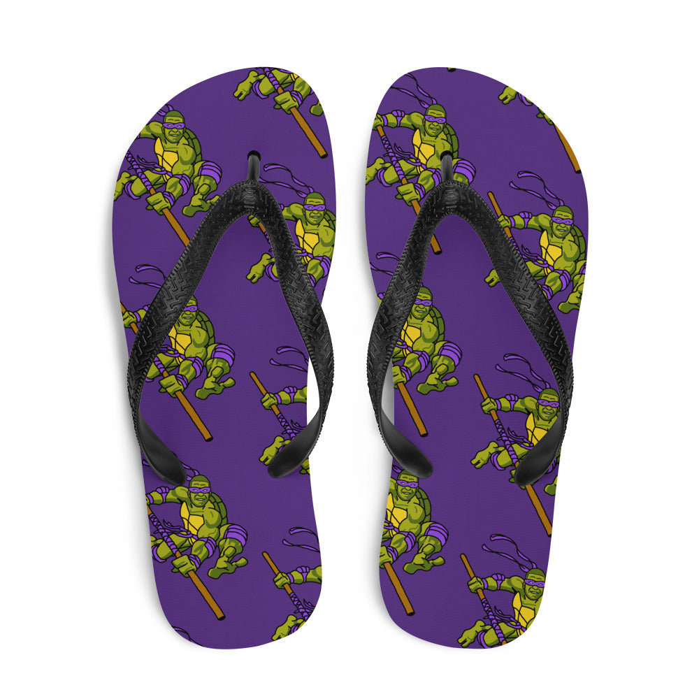 Kylian Mbappe Purple Ninja Turtle Donatello Flip-Flops Next Cult Brand Donatello, Football, Kylian Mbappe, Ninja Turtles, PSG