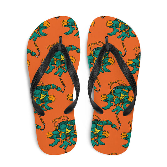 Kylian Mbappe Orange Ninja Turtle Michelangelo Flip-Flops Next Cult Brand Football, Kylian Mbappe, Michelangelo, Ninja Turtles, PSG