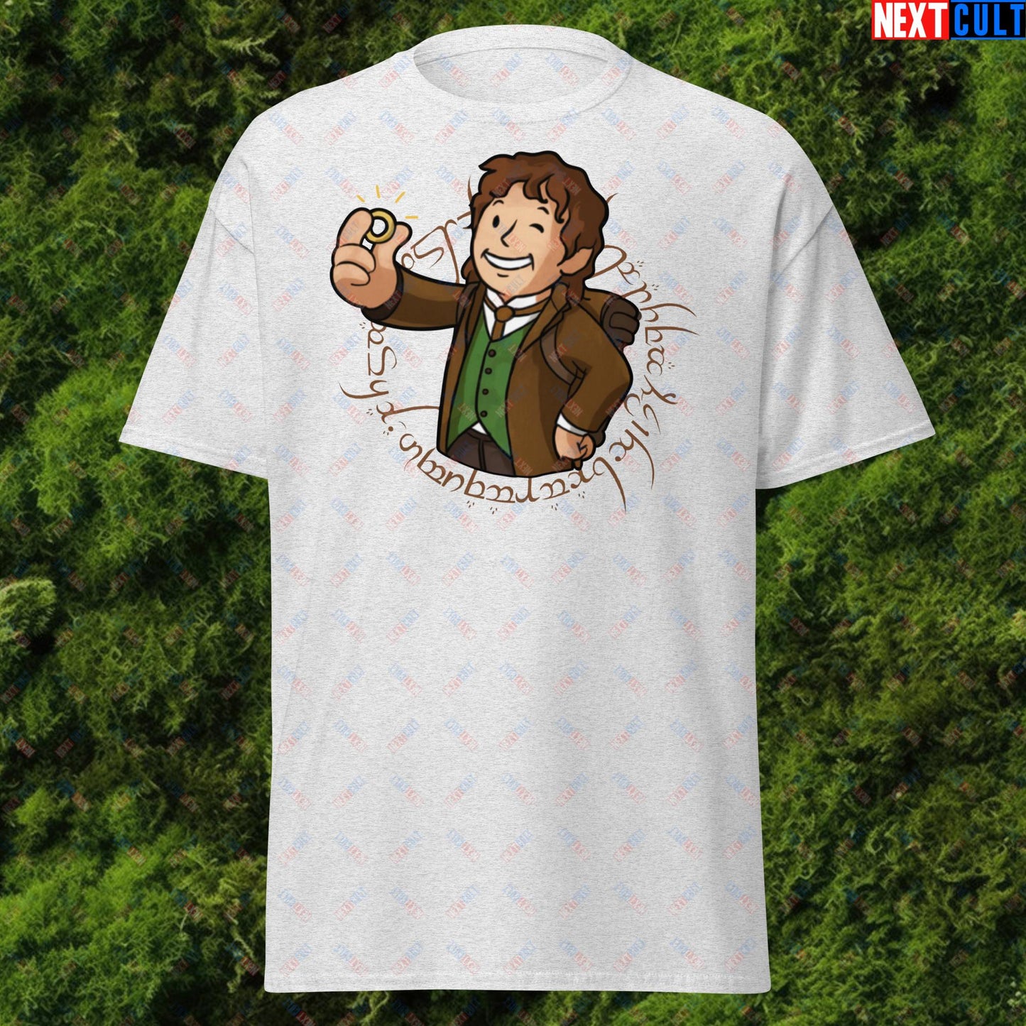 Bilboy Bilbo Baggins Lord of the Rings Vault Boy Fallout Funny Cartoon Mashup Unisex tee