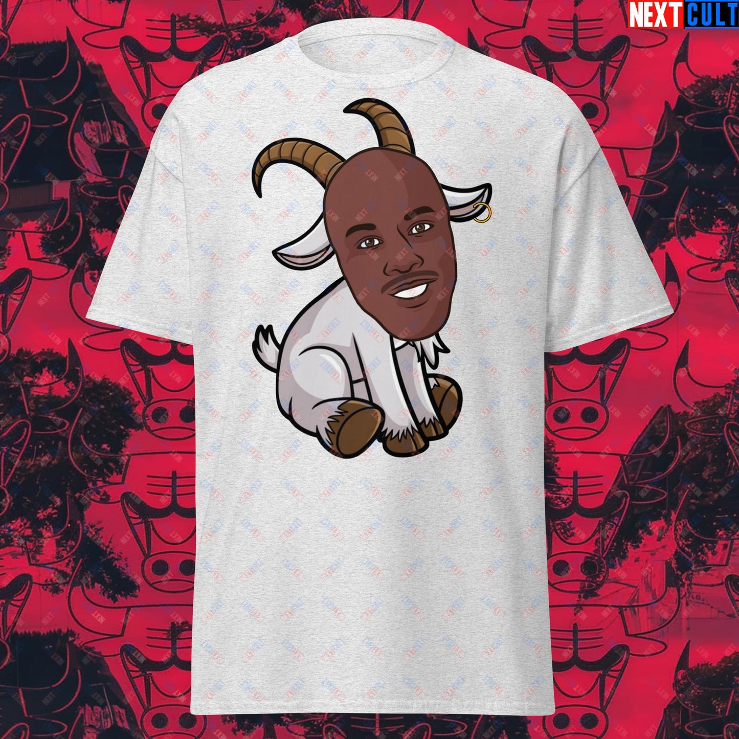 Michael Jordan G.O.A.T. T-Shirt - Funny Basketball Meme Casual Top - Greatest of All Time NBA Cartoon Design - Perfect Gift for Basketball Fans Unisex tee Ash T-shirts Basketball Chicago Bulls G.O.A.T. Michael Jordan NBA Next Cult Brand