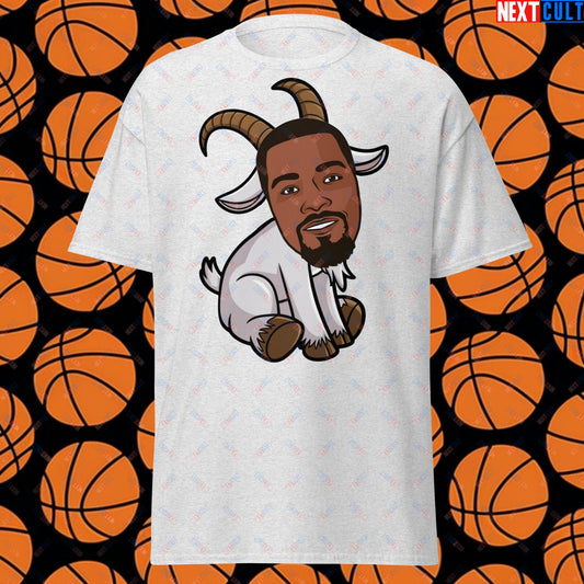 Kevin Durant G.O.A.T. T-Shirt - Funny Basketball Meme Casual Top - Greatest of All Time Tee for Basketball Fans - Perfect Gift for Durant Fans Unisex tee Ash T-shirts Basketball G.O.A.T. Golden State Warriors Kevin Durant NBA Oklahoma City Thunder Phoenix Suns Next Cult Brand