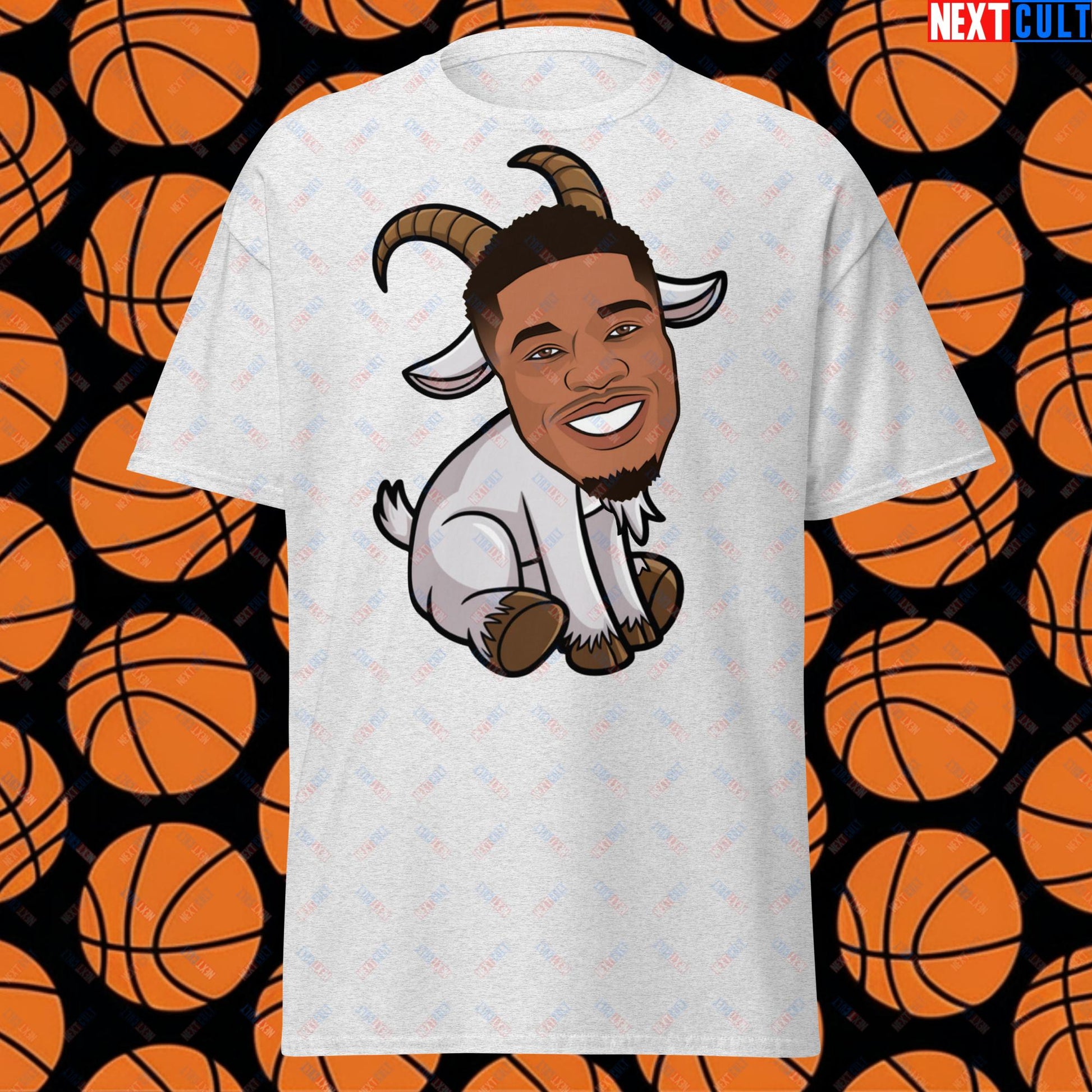 Giannis Antetokounmpo G.O.A.T. T-Shirt - Funny Basketball Meme Casual Top - Greatest of All Time Tee for Basketball Fans - Perfect Gift for Giannis Fans Unisex tee Ash T-shirts Basketball G.O.A.T. Giannis Antetokounmpo Milwaukee Bucks NBA Next Cult Brand