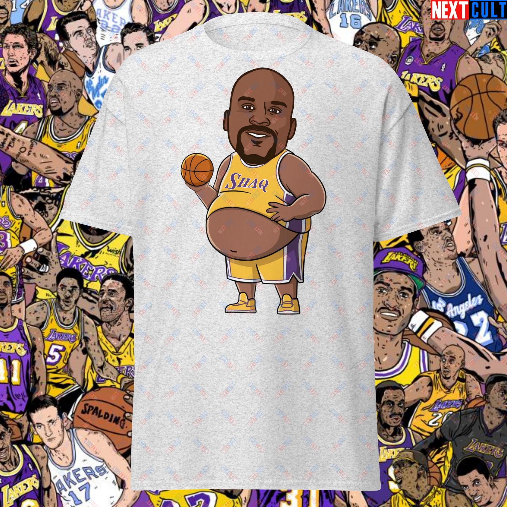 Fat Shaq Funny Basketball Meme T-Shirt - Big Shaq Dominance Casual Top for Basketball Fans - Perfect Gift for Shaq Fans Unisex tee Ash T-shirts Basketball Los Angeles Lakers NBA Shaq Next Cult Brand