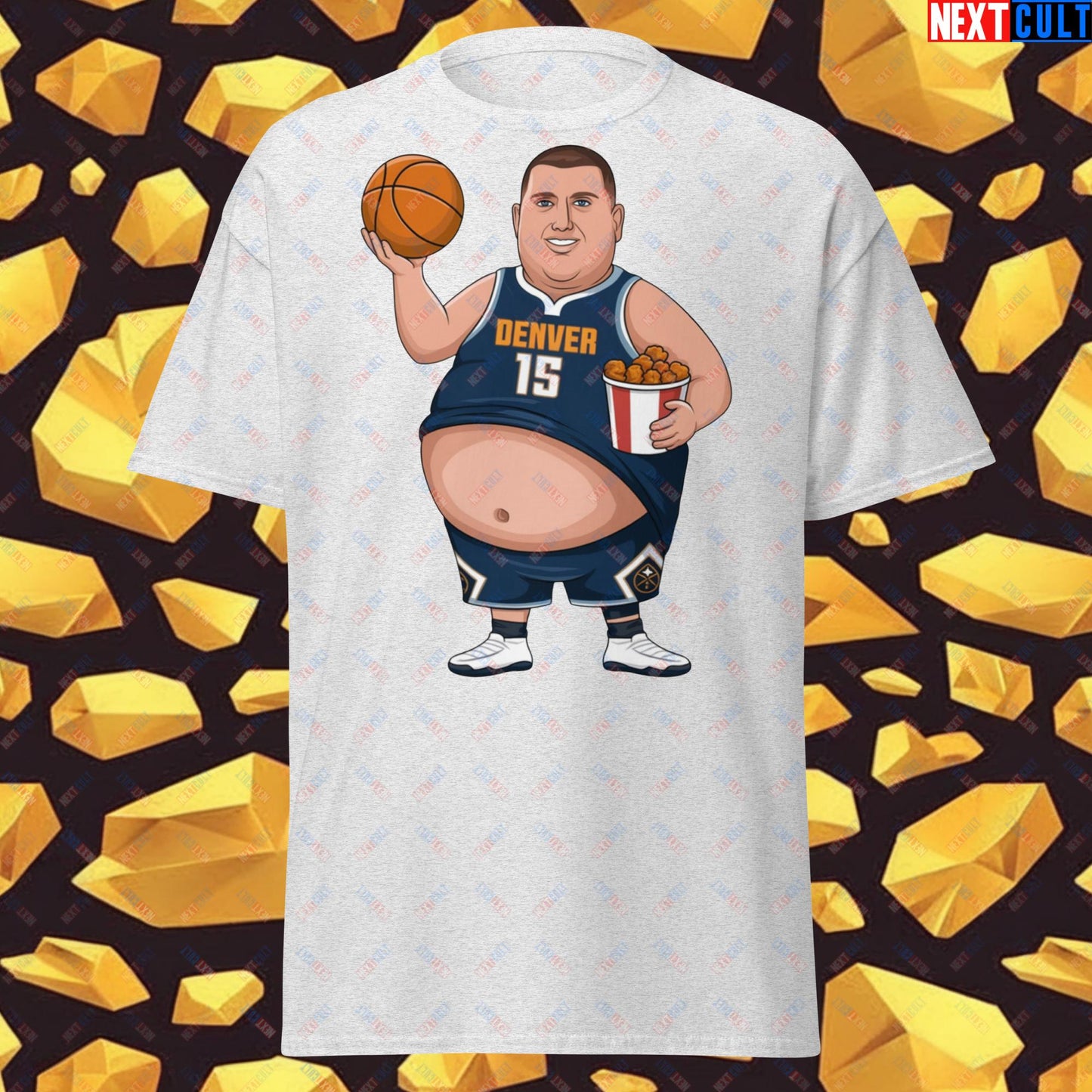 Fat Jokic Denver Nuggets T-Shirt - Funny Basketball Meme Casual Top - Big Jokic Dominance Tee for Basketball Fans - Perfect Gift for Jokic Fans Ash T-shirts Basketball Denver Nuggets NBA Nikola Jokic Next Cult Brand