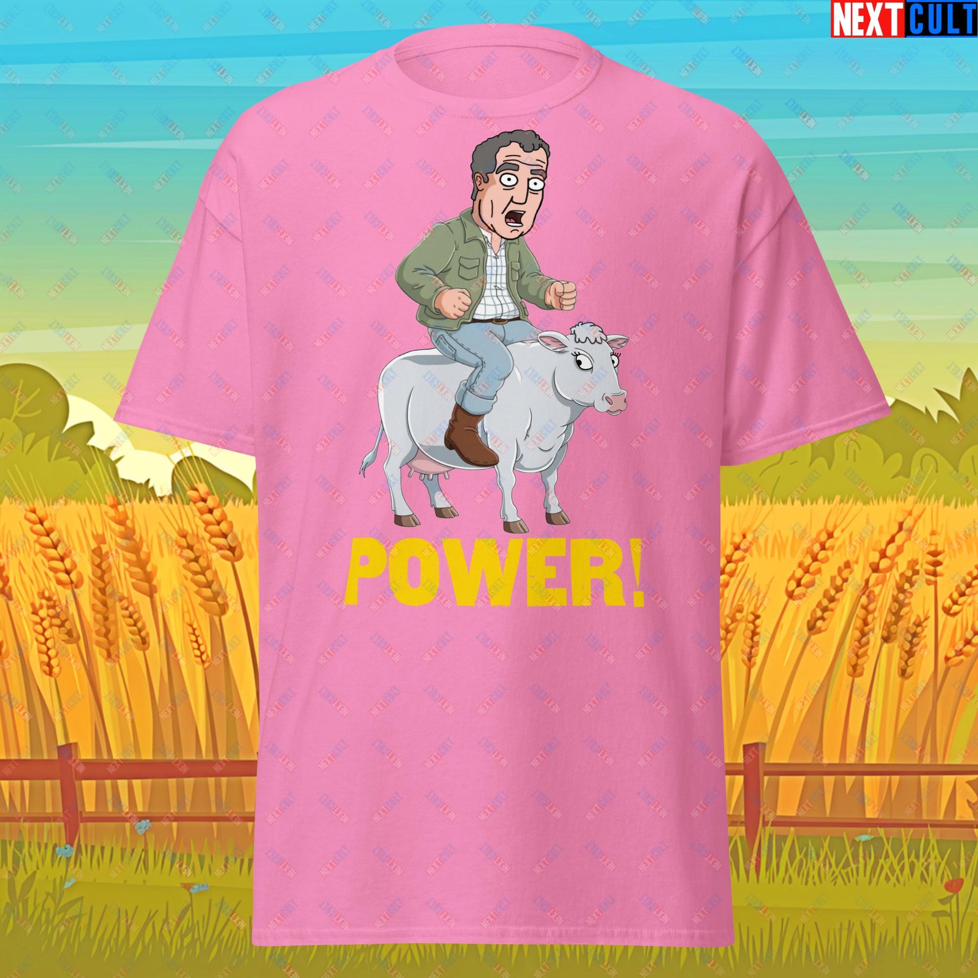 Speed and Power Pepper Cow Jeremy Clarkson's Farm Diddly Squat Grand Tour Top Gear Funny Meme Cartoon Unisex tee Azalea T-shirts Clarkson's Farm Grand Tour Jeremy Clarkson Top Gear TV Shows Next Cult Brand