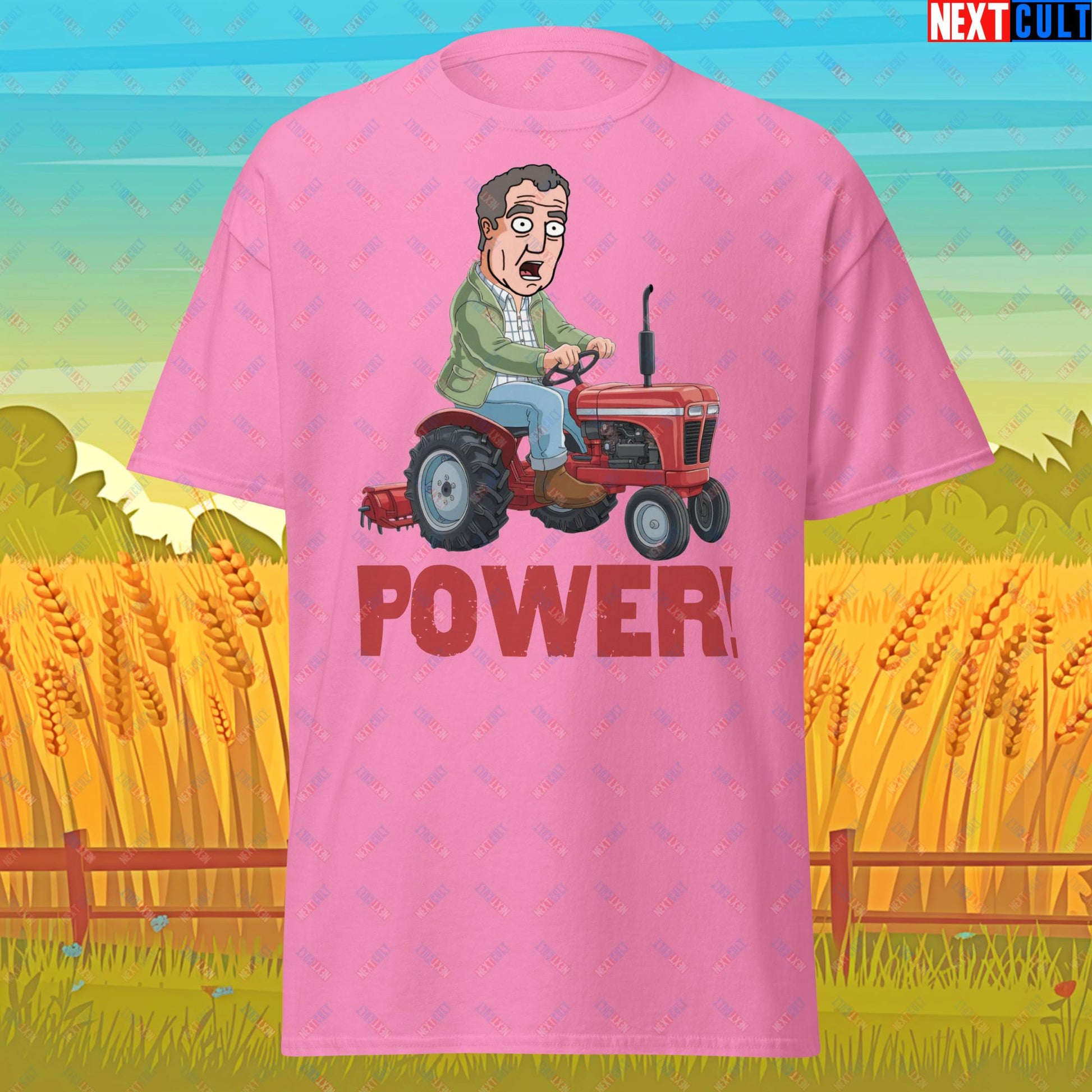 Speed and Power Tractor Jeremy Clarkson's Farm Diddly Squat Grand Tour Top Gear Funny Meme Cartoon Unisex tee Azalea T-shirts Clarkson's Farm Grand Tour Jeremy Clarkson Top Gear TV Shows Next Cult Brand