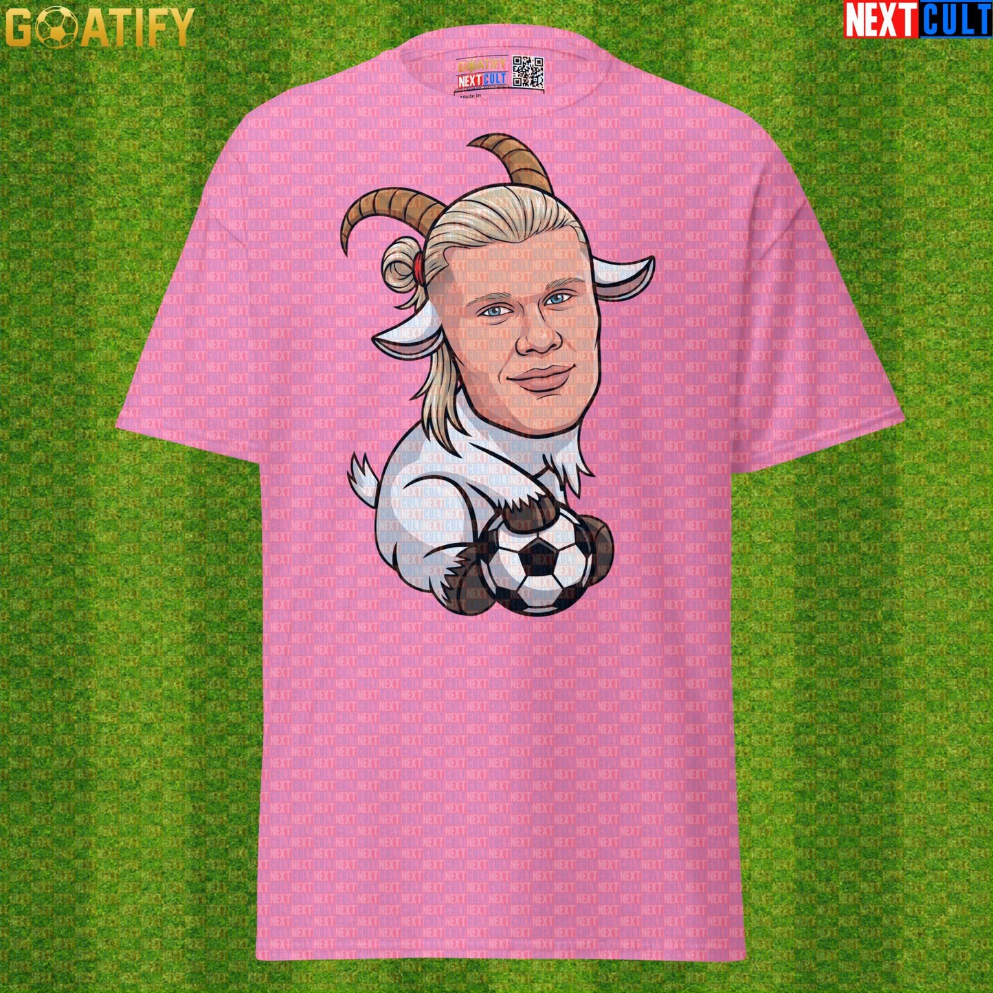 Erling Haaland T-Shirt – GOAT Goal Machine Graphic Tee Gift for Man City and Norway Fans |  | ["Borussia Dortmund", "Erling Haaland", "Football", "Manchester City", "Norway", "Soccer"]
