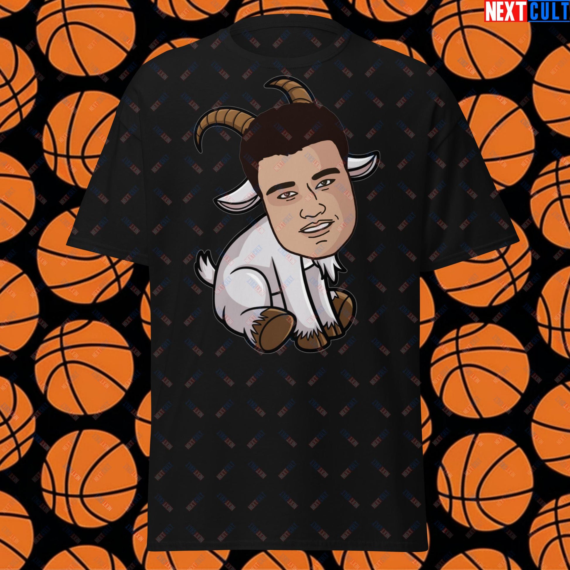 Yao Ming GOAT T-Shirt - Funny Basketball Meme Casual Top - Greatest of All Time Tee for Houston Rockets Fans - Perfect Gift for Yao Ming Fans Black T-shirts Basketball G.O.A.T. Houston Rockets NBA Yao Ming Next Cult Brand