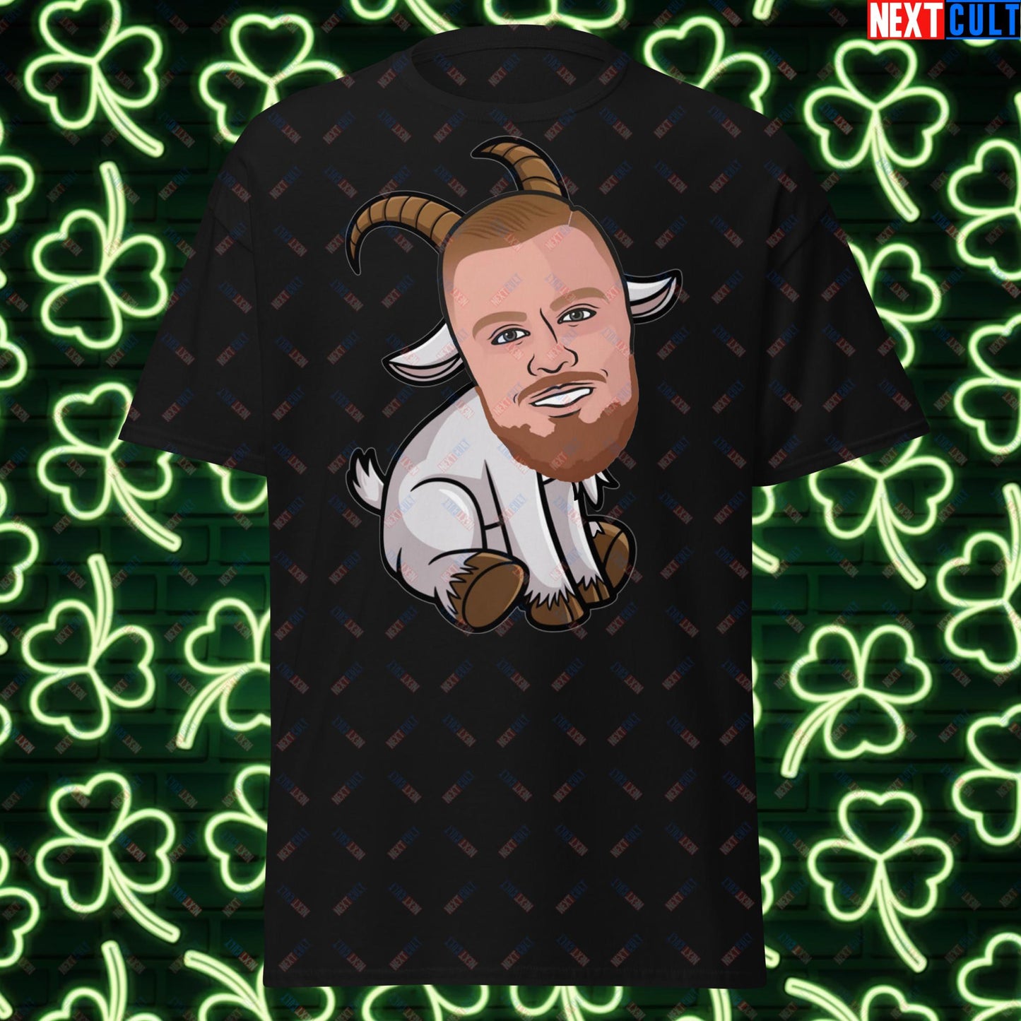 Kristaps Porzingis GOAT T-Shirt - Funny Basketball Meme Casual Top - Greatest of All Time Tee for Boston Celtics and Latvia Fans - Perfect Gift for Porzingis Fans Black T-shirts Basketball Boston Celtics G.O.A.T. Kristaps Porzingis NBA Next Cult Brand