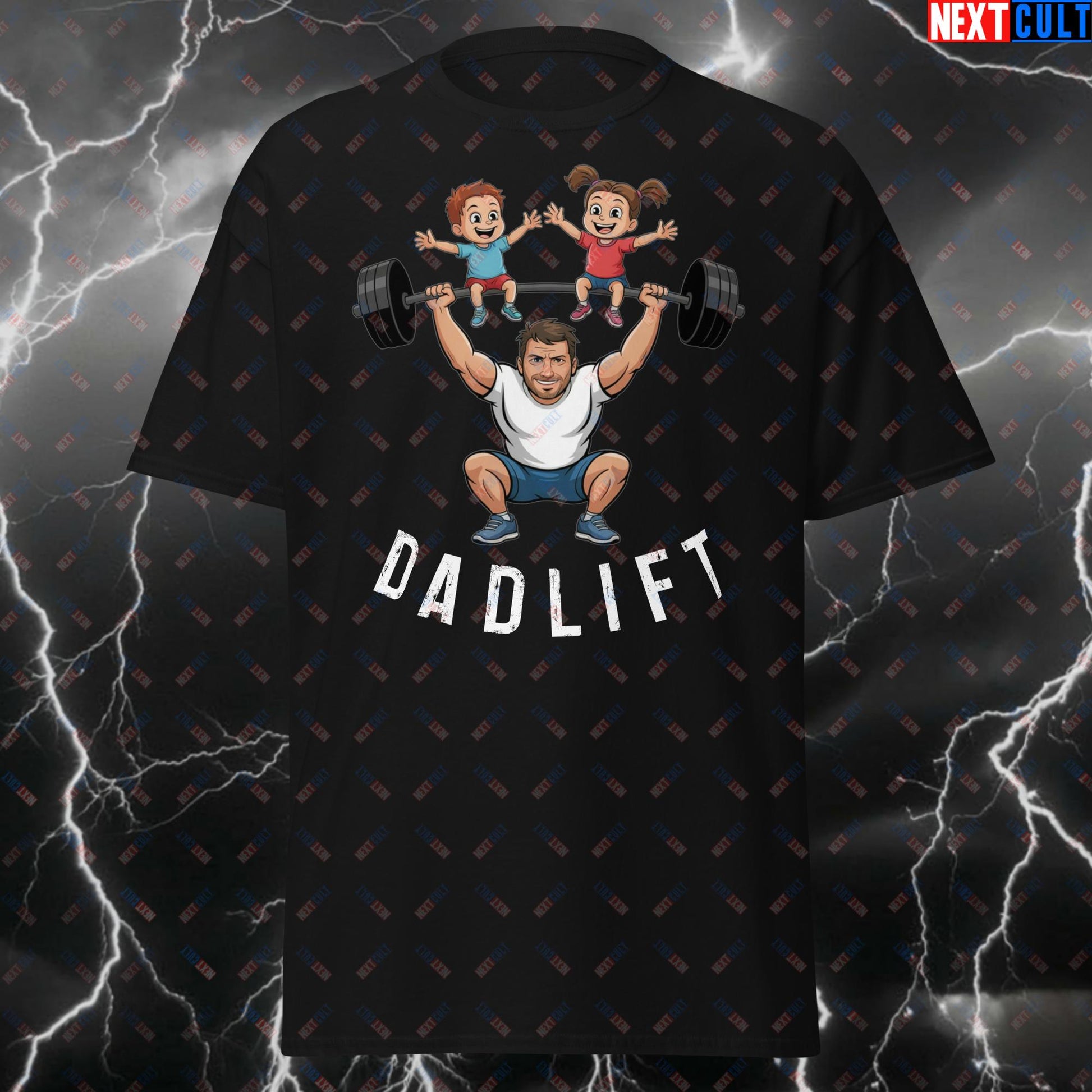 Dadlift Funny Gym T-Shirt – Meme Workout Tee for Powerlifting Gym Dads, Fitness & Dad Strength Gains – Lifting Children Shirt T-shirts Bodybuilding Father's Day Fitness Gym Home Gym Powerlifting Pump Cover Workout Next Cult Brand