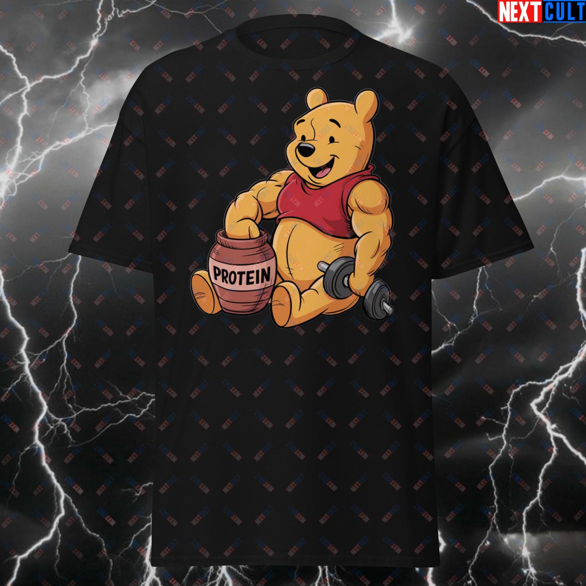 Gym Bear Protein Bear Funny Workout T-Shirt – Fitness Meme Tee for Lifters, Bodybuilding & Gym Bros – Hilarious Gains Tshirt Black T-shirts Bodybuilding Films Fitness Gym Pump Cover Workout Next Cult Brand