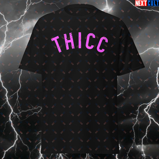 Thicc Booty Gym Meme T-Shirt - Funny Workout Tee for Glute Lovers - Fitness Tshirt for Men & Women Black T-shirts Bodybuilding Fitness Gym Leg Day Pump Cover Workout Next Cult Brand