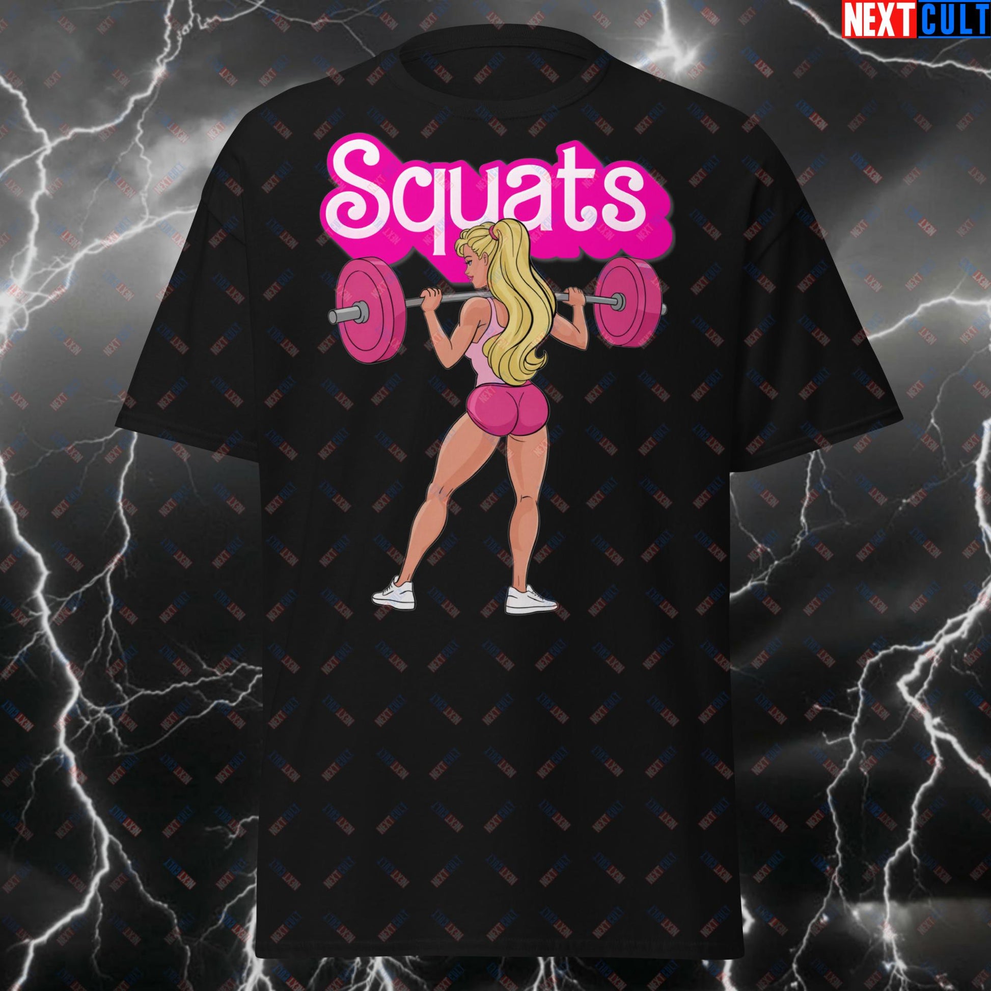 Funny Gym Motivation T-Shirt - Squats & Booty Builder Tee for Leg Day - Strong Woman Workout Top for Fitness & Gains T-shirts Barbie Bodybuilding Fitness Gym Pump Cover Workout Next Cult Brand