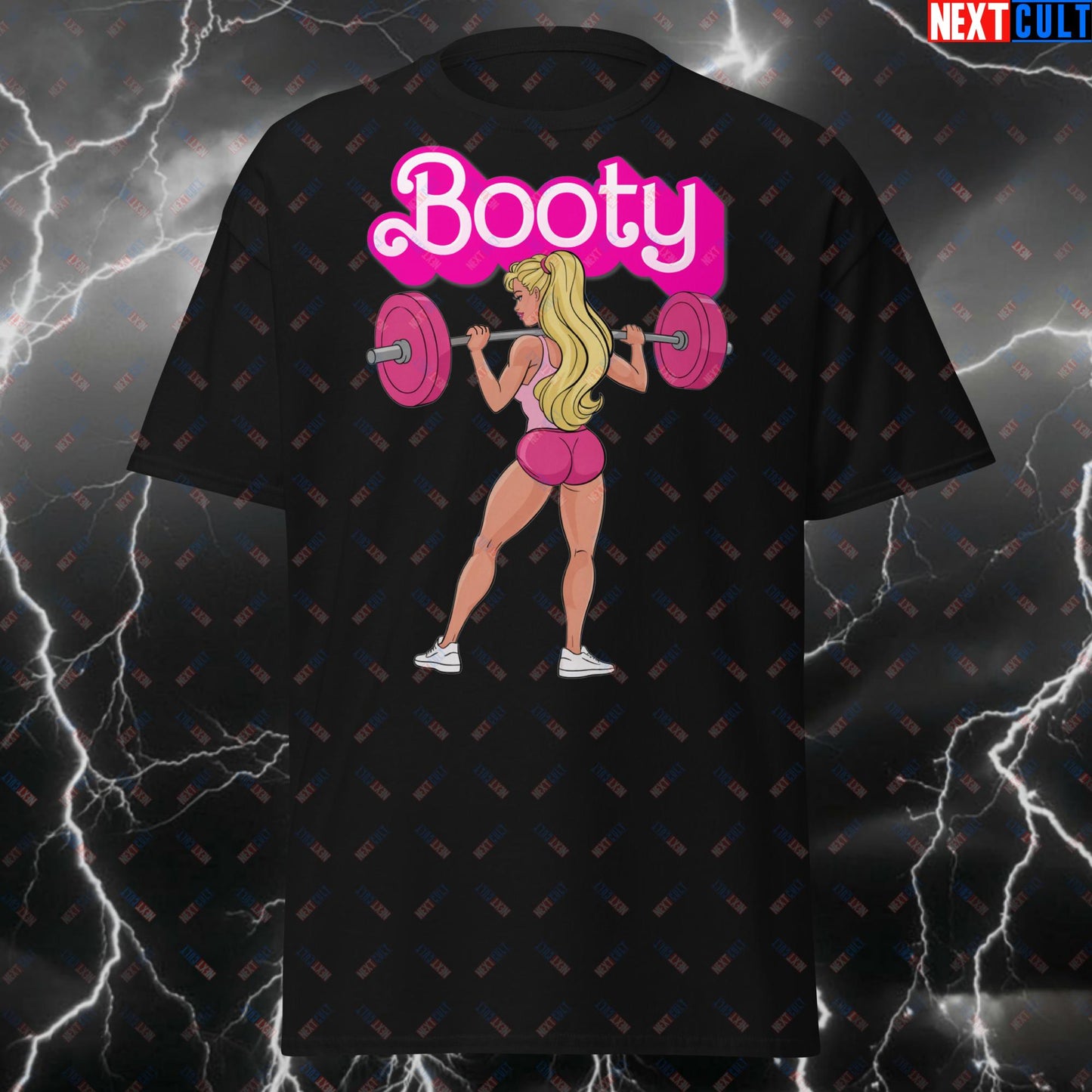 Bootybuilder Gym Girl Funny Workout T-Shirt – Strong Woman Fitness Tee for Leg Day, Squats – Gym Motivation Meme Tshirt T-shirts Barbie Bodybuilding Fitness Gym Pump Cover Workout Next Cult Brand