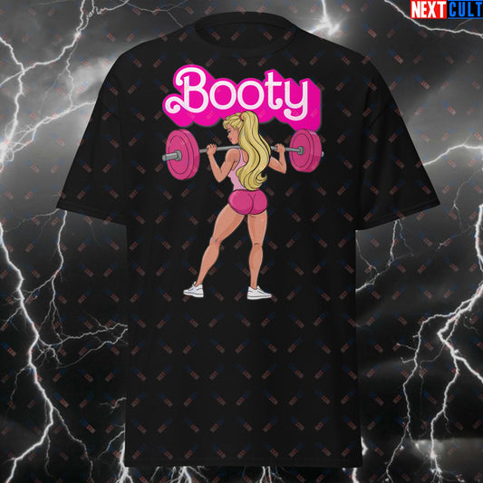 Bootybuilder Gym Girl Funny Workout T-Shirt – Strong Woman Fitness Tee for Leg Day, Squats – Gym Motivation Meme Tshirt T-shirts Barbie Bodybuilding Fitness Gym Pump Cover Workout Next Cult Brand