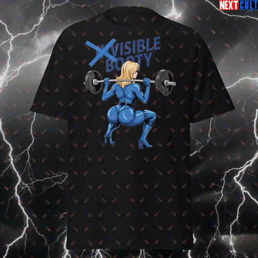 Funny Gym Girl T-Shirt - Invisible Booty to Visible Booty Meme Tee for Squats, Leg Day - Workout Motivation Pump Cover Tshirt T-shirts Bodybuilding Fantastic 4 Fitness Gym Pump Cover Superheroes Workout Next Cult Brand
