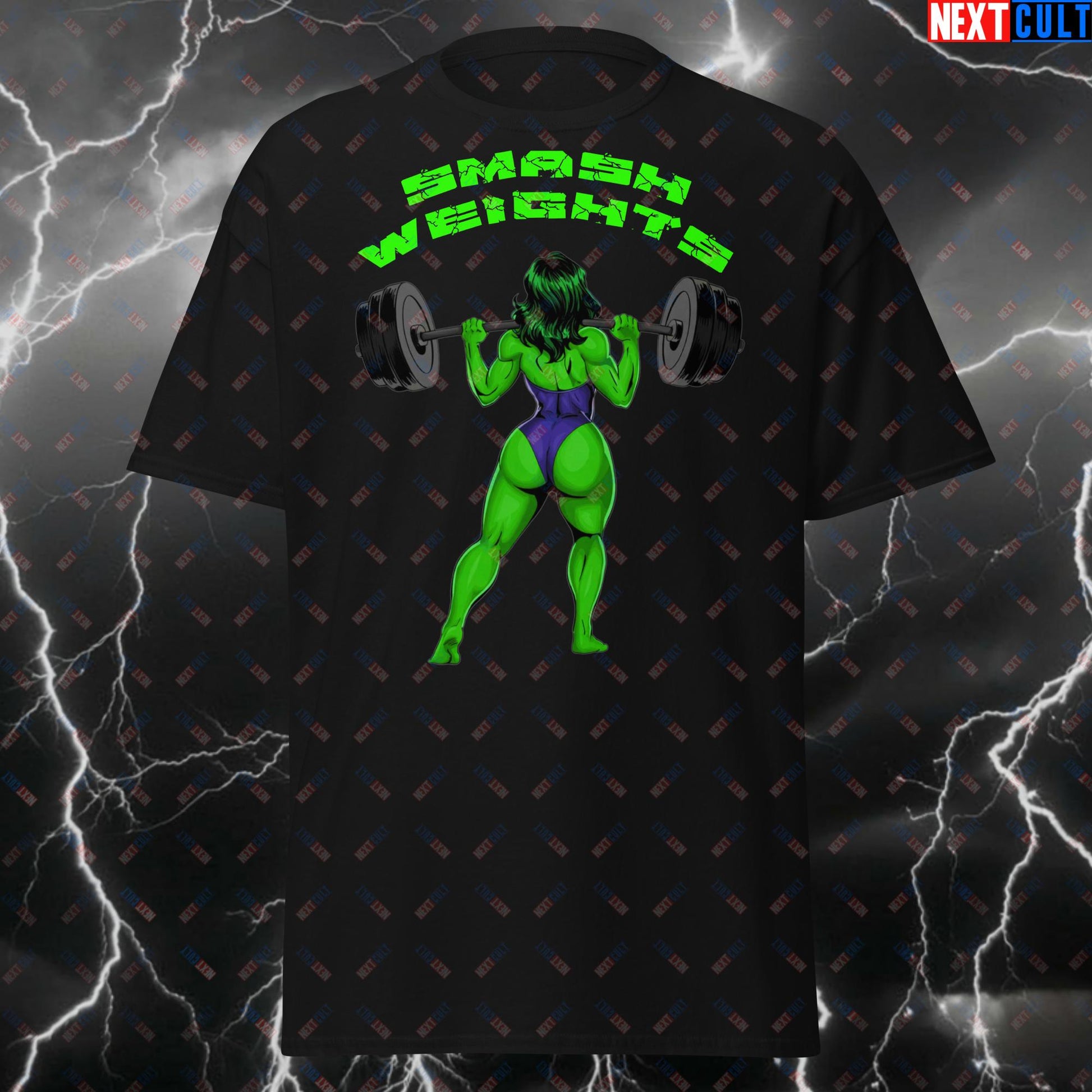 Funny Gym Meme T-Shirt - Smash Weights Tee for Gym Girl, Bootybuilder & Lifters - Leg Day Pump Cover Workout Top T-shirts Bodybuilding Fitness Gym Hulk Pump Cover Superheroes Workout Next Cult Brand