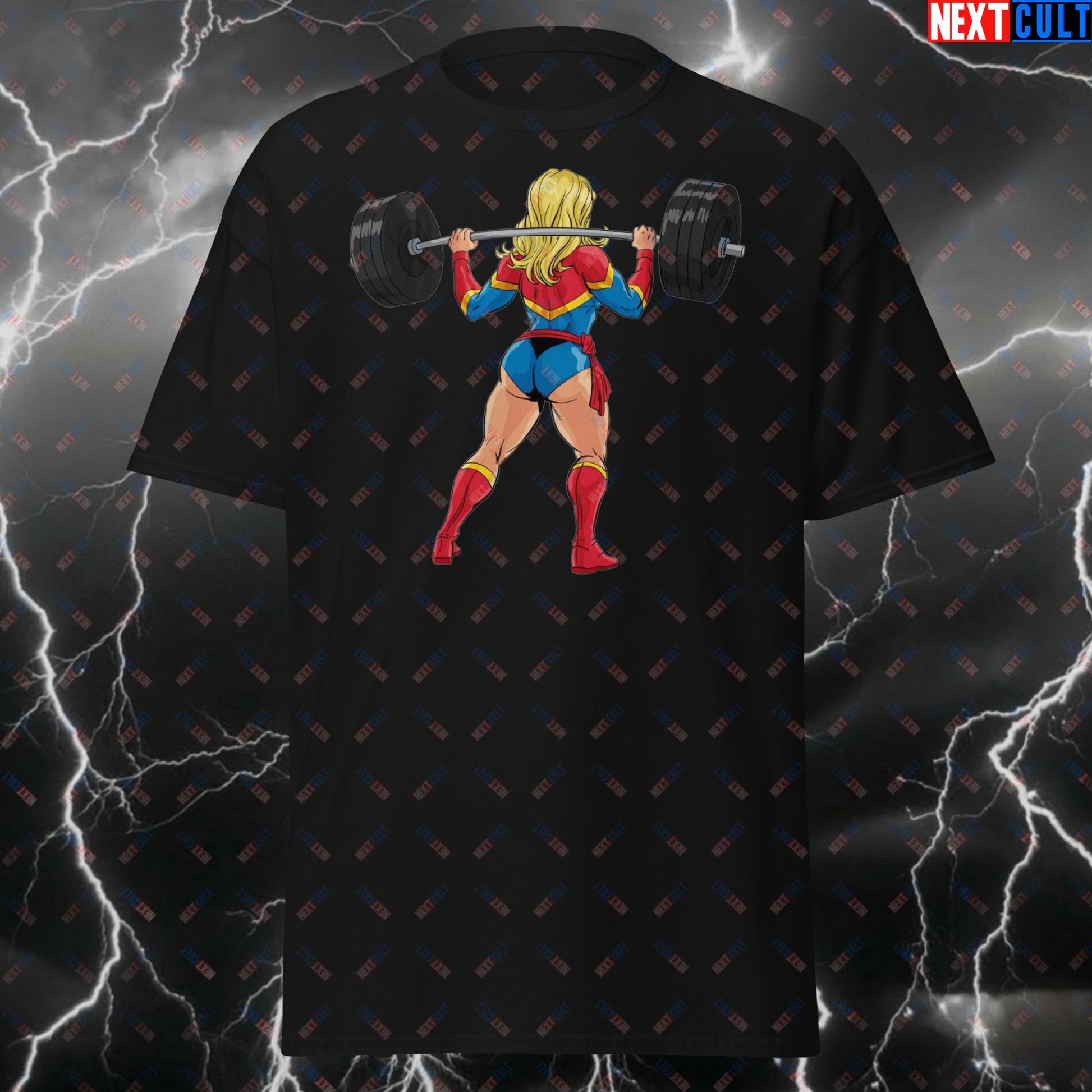 Funny Gym Girl T-Shirt - Bootybuilder Tee for Leg Day- Squats & Powerlifting Meme Tshirt - Workout Fitness Top for Lifters T-shirts Bodybuilding Captain Marvel Fitness Gym Pump Cover Superheroes Workout Next Cult Brand