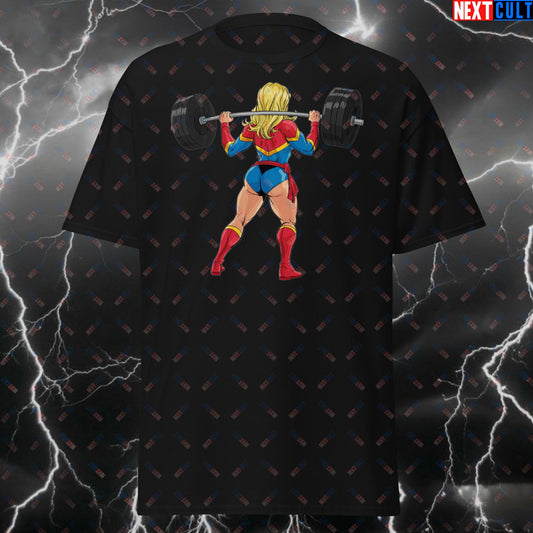 Funny Gym Girl T-Shirt - Bootybuilder Tee for Leg Day- Squats & Powerlifting Meme Tshirt - Workout Fitness Top for Lifters T-shirts Bodybuilding Captain Marvel Fitness Gym Pump Cover Superheroes Workout Next Cult Brand