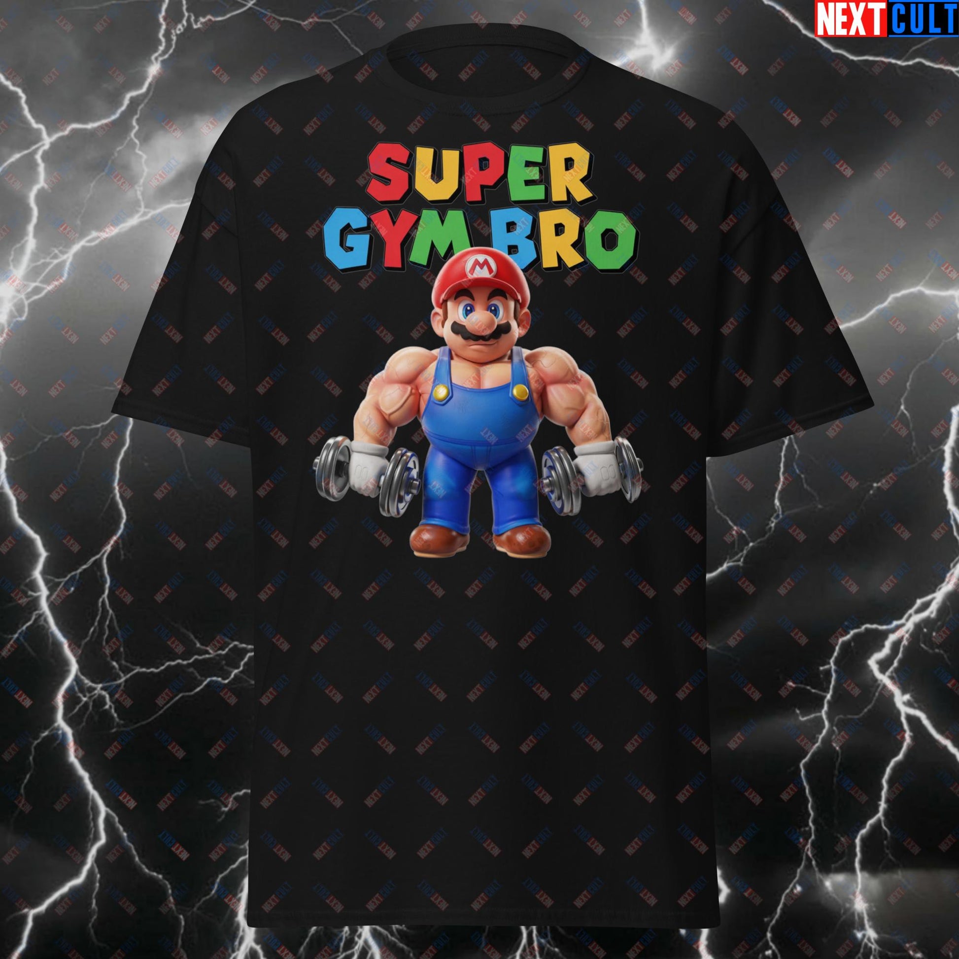 Super Gym Bro T-Shirt - Funny Video Games & Gym Meme Tee for Lifters - Pump Cover Workout Shirt for Fitness & Bodybuilding T-shirts Bodybuilding Fitness Gym Pump Cover Video Games Workout Next Cult Brand