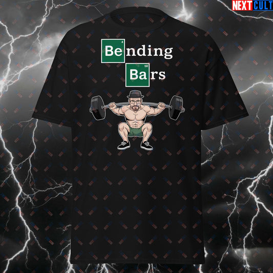 Bending Bars Gym Meme T-Shirt – Funny Workout Tee for Lifters, Powerlifting, Bodybuilding & Gymbros – Pump Cover Fitness T-shirts Bodybuilding Breaking Bad Fitness Gym Powerlifting Pump Cover TV Workout Next Cult Brand