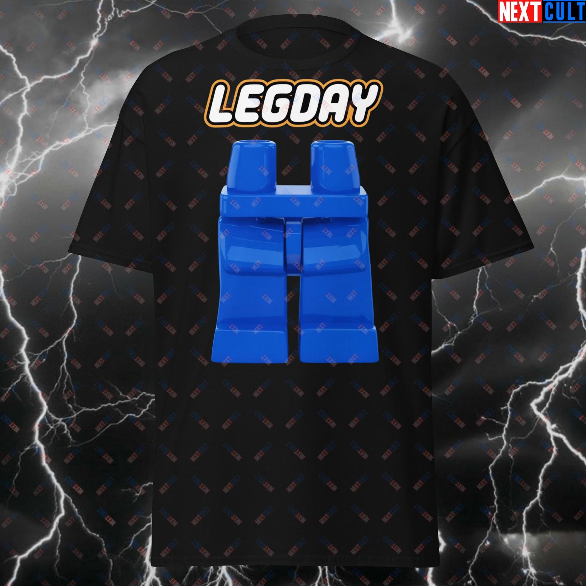Legday Gains Funny Gym T-Shirt - Squats & Deadlifts Workout Tee for Lifters, Pump Cover Top for Gymbros & Fitness Meme Lovers T-shirts Bodybuilding Fitness Gym LEGO Pump Cover Workout Next Cult Brand