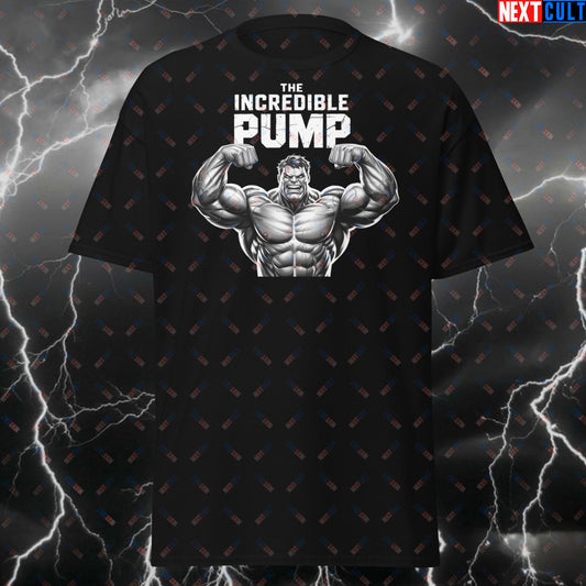 Funny Gym Monster T-Shirt - The Incredible Pump Workout Tee for Lifters & Gymbros - Fitness Meme Tshirt & Pump Cover Top T-shirts Bodybuilding Fitness Gym Hulk Pump Cover Superheroes Workout Next Cult Brand