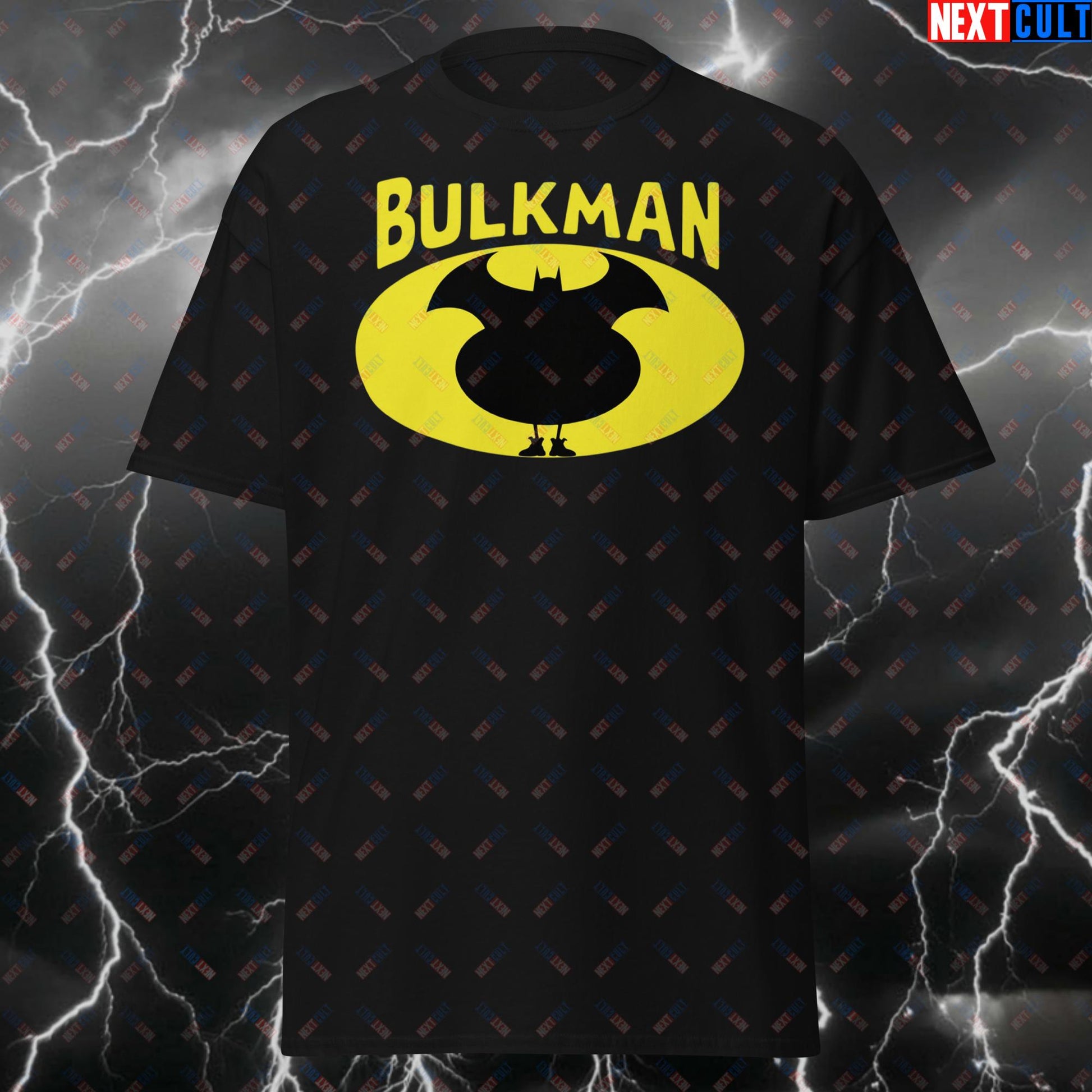 Bulkman Funny Gym T-Shirt - Bulking Diet Fat Superhero Tee for Lifters, Bodybuilding & Powerlifting Meme Shirt Pump Cover Top T-shirts Batman Bodybuilding Bulking Fitness Gym Pump Cover Workout Next Cult Brand