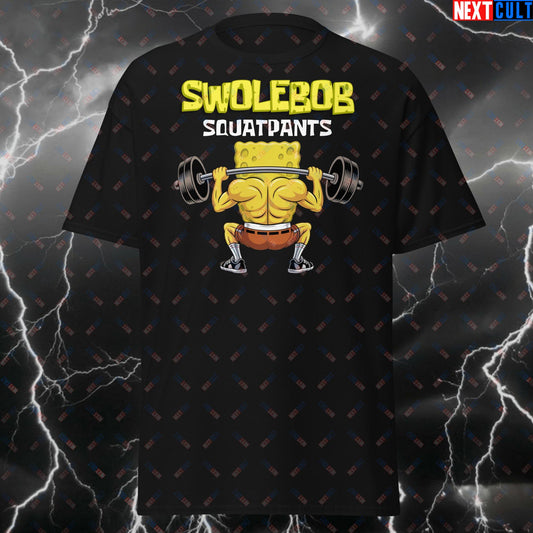 SwoleBob Squatpants Funny Gym T-Shirt - Leg Day Meme Tee for Lifters, Workout Pump Cover Top for Bodybuilding & Powerlifting T-shirts Bodybuilding Fitness Gym Pump Cover SpongeBob Workout Next Cult Brand