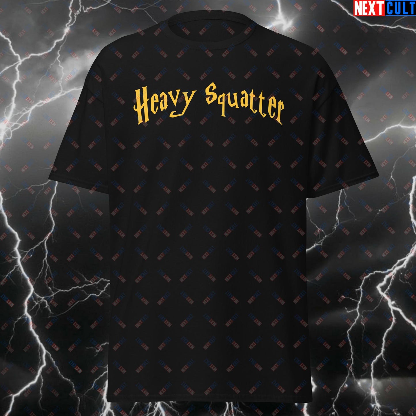Heavy Squatter Gym Wizards Funny Workout T-Shirt – Leg Day Meme Tee for Powerlifting, Bodybuilding & Fitness Gains T-shirts Bodybuilding Fitness Gym Harry Potter Pump Cover Workout Next Cult Brand