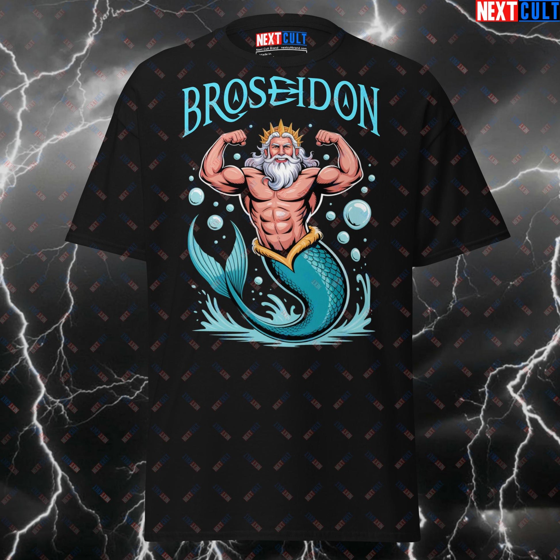 Funny Gym Shirt for Men - Broseidon Pump Cover T-Shirt - Gym Meme Tee for Lifters, Bodybuilding & Powerlifting Gains T-shirts Ancient Greece Fitness Gym Pump Cover Workout Next Cult Brand