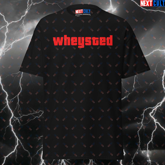 Funny Gym Shirt for Men - Wheysted Pump Cover T-Shirt - Gym Meme Tee for Workout, Bodybuilding & Gains - Fitness Humor Top T-shirts Fitness Gym Pump Cover Video Games Workout Next Cult Brand