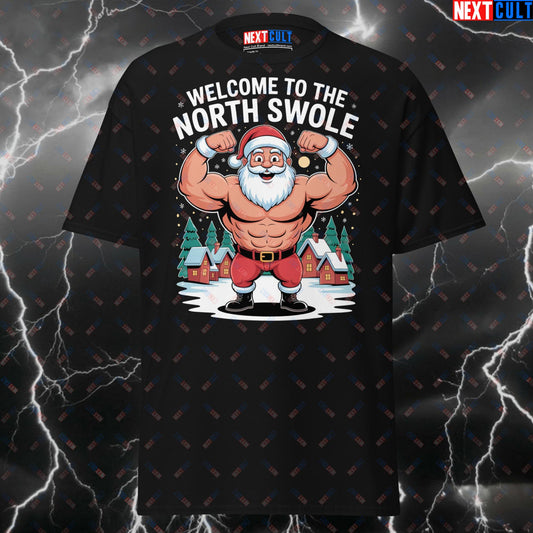 Funny Gym Shirt - Welcome to the North Swole Christmas Pump Cover T-Shirt for Lifters, Gym Meme Tee, Workout & Fitness Top T-shirts Christmas Fitness Gym Pump Cover Workout Next Cult Brand