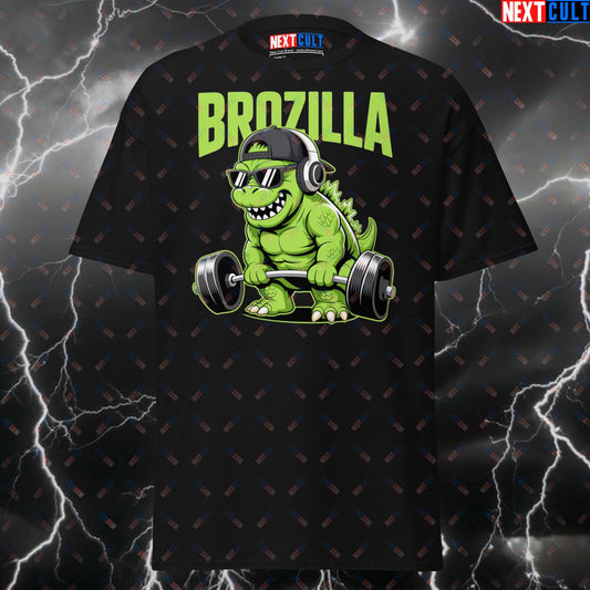 Funny Gym Shirt for Men - Brozilla Gym Meme Tee - Godzilla Workout Pump Cover T-Shirt for Lifters & Fitness Gymbros T-shirts Fitness Gym Pump Cover Workout Next Cult Brand